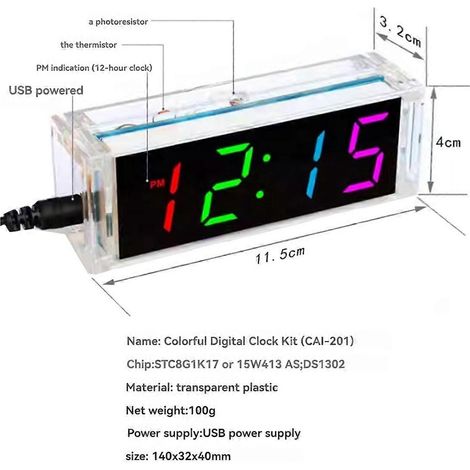 DIY-Uhrenbausatz Digitalröhren-Temperaturuhr DIY-Elektronikbausatz