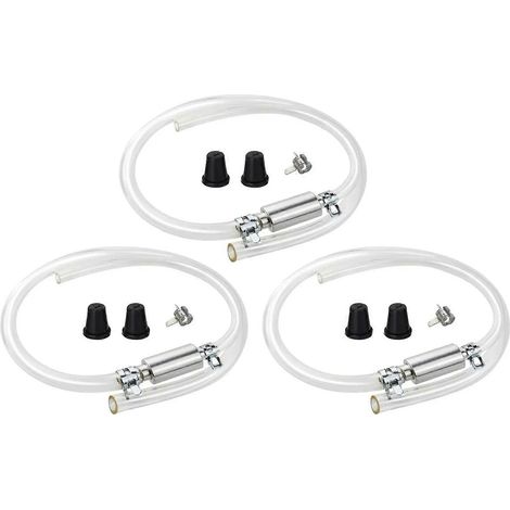 Kit de purge de freins universel avec tuyau, clapet anti-retour et tube pour voiture et moto. Comprend 3 kits de purge de freins, embout, bouchon et collier de serrage. (1/5)