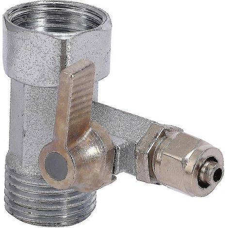 Adaptateur d'alimentation en eau 1/2" à 1/4" pour robinet à bille, alimentation par osmose inverse, argent (1/5)