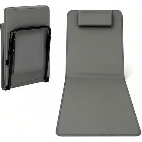Chaise longue pliante, chaise de plage avec dossier réglable, chaise longue avec compartiment de rangement (1 pièce uniquement) (1/5)