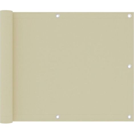 Brise Vue Écran de balcon Pour Jardin, Balcon, Terrasse Crème 75x300 cm Tissu Oxford 77635 (1/5)