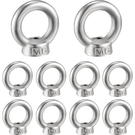 Écrou à Anneau en Acier Inoxydable M6 - Filetage - Écrou à Oeil de Levage - Accessoires de Levage (1/5)