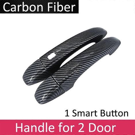 Extérieur en fibre de carbone noire pour Renault Clio Lutecia V MK5 BF 2019-2022 : poignée de porte anti-salissures, accessoire auto – 1 bouton intelligent (1/5)