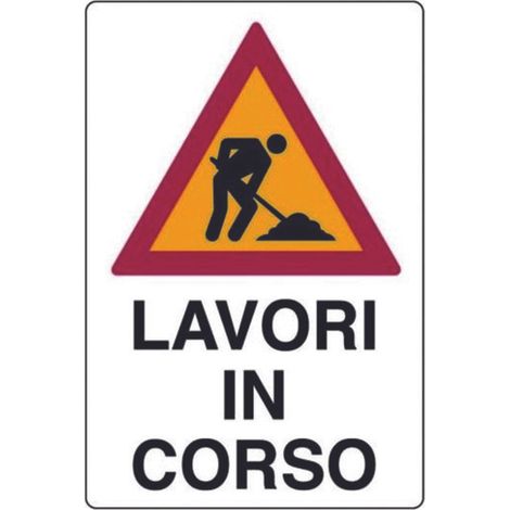 CARTELLO LAVORI IN CORSO- - cm.50x70h. in plastica - 10 pezzi