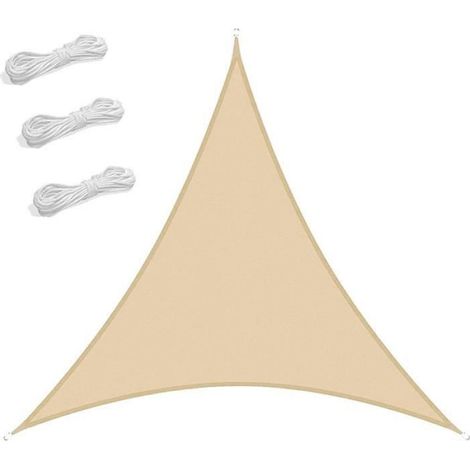 1 Voile d'ombrage 2,5x2,5x2,5 m imperméable polyéthylène haute densité anneau en D acier inoxydable jardin terrasse piscine (1/3)