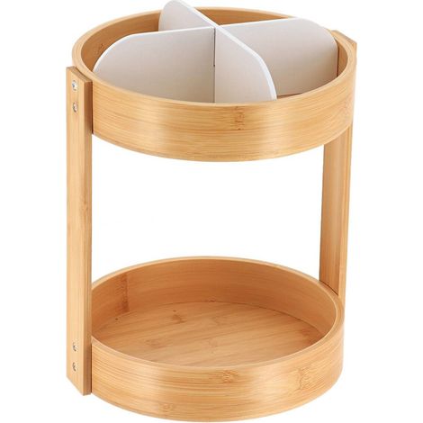 Organizzatore a 2 ripiani in bambù - bianco opaco - Tendance (1/4)