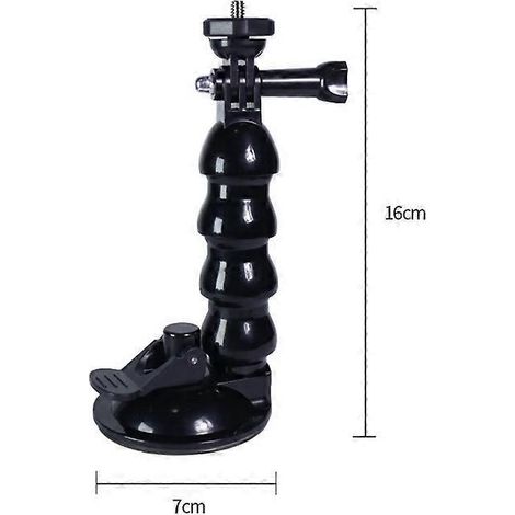 Support à ventouse avec fermeture par pression, adhésif flexible et résistant, pour pare-brise (16 cm) – convient aux voitures