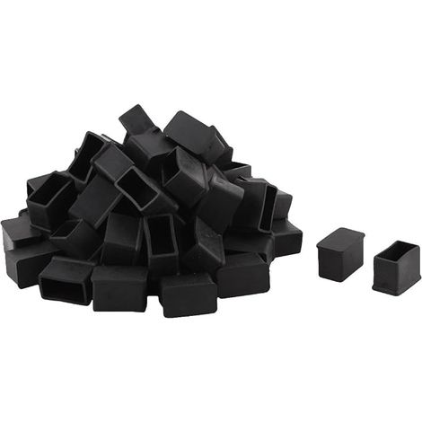 Chair Foot Caps Pad Caps Protector Leg Furniture Floor Rectangular Black 15 x 30 mm (1/2)