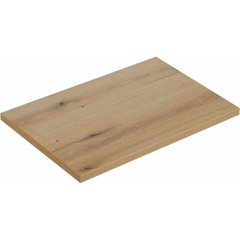 Plan vasche VANO – Farbe Eiche – L80 × B40 × H2 cm – Zum Auflegen
