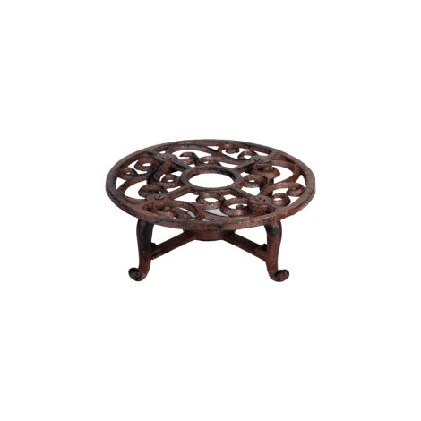 Chauffe théière antique - D 19,2 x H 7,1 cm - Fonte - Livraison gratuite