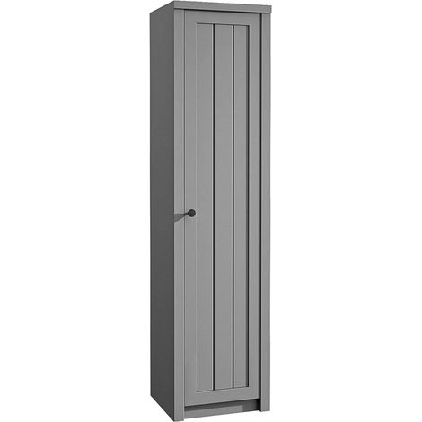 AX LIVING Kleider Schrank Palmano S1T – 50 cm breit, Stilvoll Grau