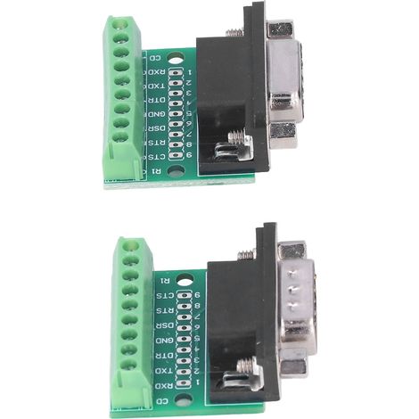 Adaptateur connecteur DB9 mâle femelle à bornier à vis 9 broches 9 trous carte conversion pour RS232 RS485 (1/5)