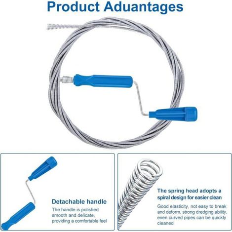 Furet Deboucheur Canalisation Professionnel 3m Furet Plomberie Deboucheur evier Sonde De Debouchage Pour WC Evier Canalisation (1/4)