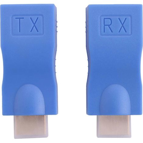 Un prolongateur de réseau LAN RJ45 compatible HDMI avec émetteur et récepteur, prenant en charge les câbles Ethernet Cat5e et CAT6, version V1.4, 30 mètres de long, et compatible avec la TVHD 4K et 10 (1/5)