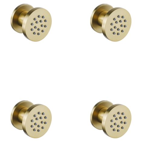 Fortifura Calvi douche latérale - 5cm - ronde - 4 pièces - PVD - Laiton brossé PVD (Or)