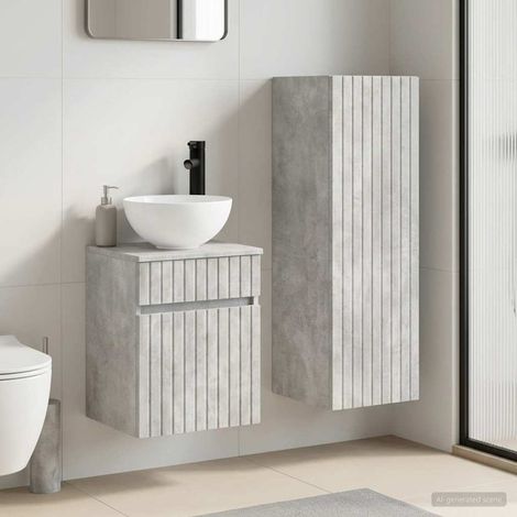 vidaXL Bathroom Furniture Set 2 pcs Concrete Grey 33 x 34.5 x 100 cm (1/5)