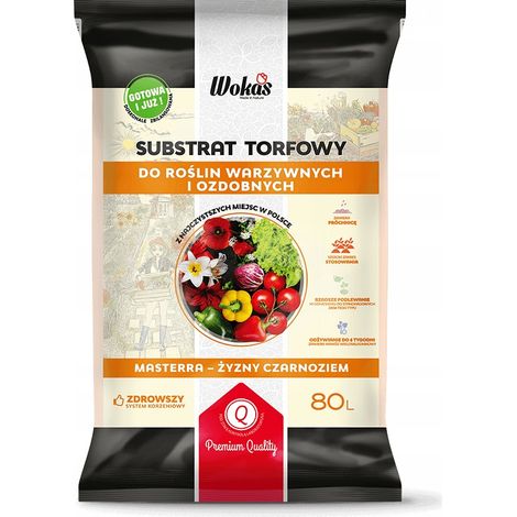 Substrato di torba per wok, per ortaggi e piante ornamentali, 80 l, 1 pz. (1/5)