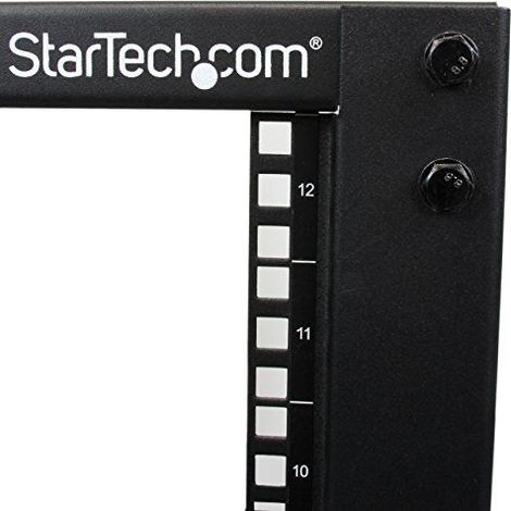 StarTech Rack abierto 12U 4 montantes negro ajustable (1/5)