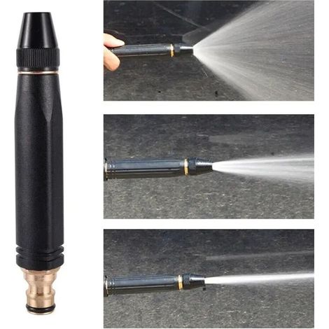 (B) Pistolet à eau haute pression pour jardin et voiture, arroseur à long jet pour le nettoyage extérieur, le lavage de terrasse et l'arrosage automatique.