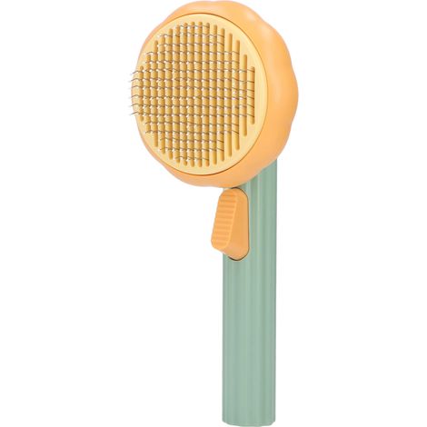 Kürbisförmige Haustierbürste für Hygiene, Selbstreinigung, Haartrimmen, Katzenbürste für den Heimgebrauch, grün. (1/5)