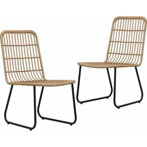 vidaXL Chaises de jardin lot de 2 Résine tressée Chêne (1/5)