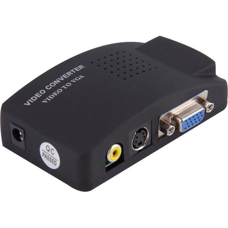 Convertisseur Adaptateur Vidéo AV, RCA, S-Vidéo vers VGA pour Moniteurs Et Projecteurs (1/4)