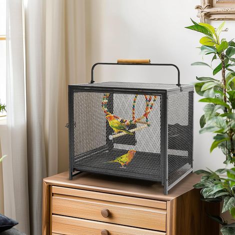 BingoPaw Gabbia per Uccelli Trasportino Cocorite da Viaggio in Metallo 58x46x56cm (1/5)