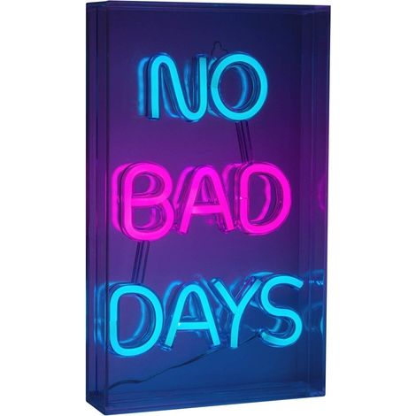 Enseigne lumineuse LED Décoration intérieure Message positif Bleu et Rouge magenta 30 x 18 cm - PANGIVO (1/5)