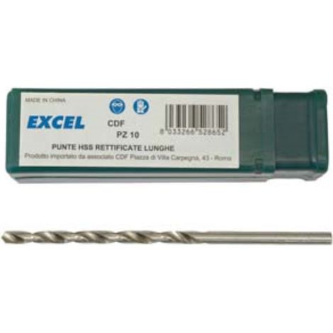Punte hss rettificate prolungate  - ø mm.3x100 10 pezzi Excel