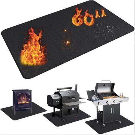 Tapis ignifuge Tapis de protection pliable de 100 x 150 cm Tapis de sol Tapis de barbecue Tapis de sol Tapis de barbecue Tapis de sol