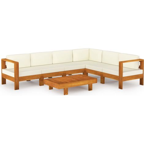 Maison Exclusive - Set da Giardino 7 pz con Cuscini 100x60 cm Legno di Acacia