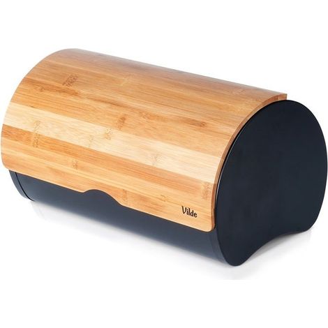 VILDE Boîte à pain en Bambou et Acier - Grande Capacité - Design Élégant - Protection Anti-dessèchement (1/5)