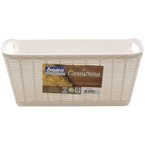 CESTA CASALINGA 'LA CANESTRINA' cm.31 x 21,5 x h.13 - panna