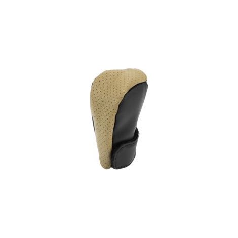 Schaltknaufabdeckung, Schaltknaufabdeckung aus Leder, Schaltknaufgriffabdeckung, rutschfeste Tastenabdeckung für die meisten Schaltgetriebe (Schwarz/Beige)