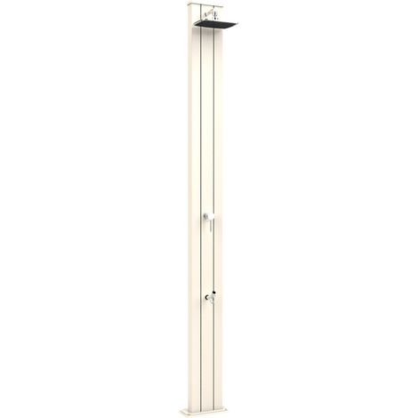 Doccia Solare da Esterno Giardino 30L Miscelatore e Lavapiedi Arkema Spring S Bianco Crema (1/5)