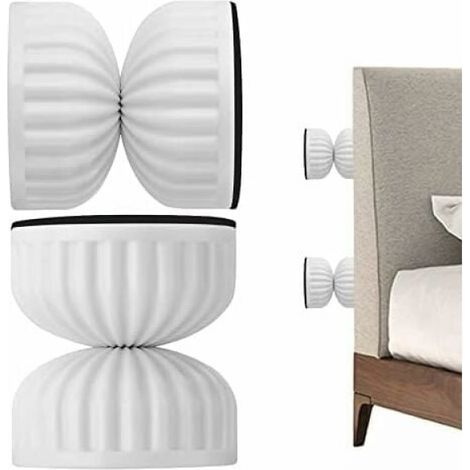 Lot de 2 butées de tête de lit pour mur - Cadre de lit réglable Stabilisateur de support télescopique - Pour chambre, mur, lit, armoire, 4.2-4.8CM,BLANC (1/3)