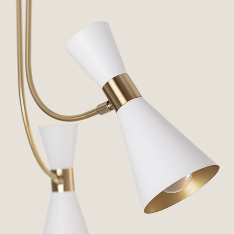 Lampada da Soffitto Alluminio 3 Faretti Jigger Bianco