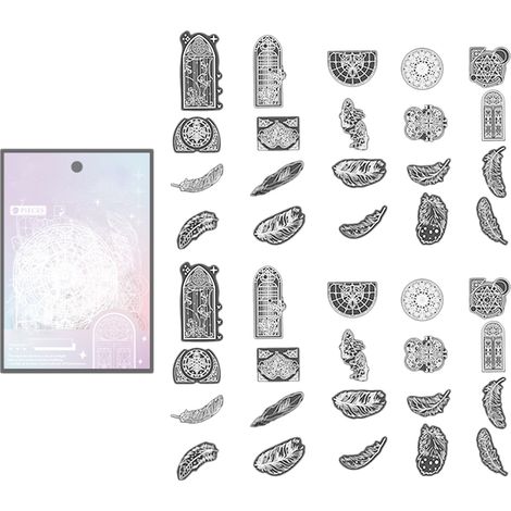 Lot de 40 stickers PET laser 3D fenêtre, enveloppes, cartes et albums, décorations adhésives (1/5)