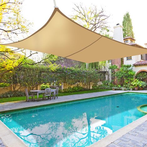 Greenbay Sun Shade Sail Garden Patio Yard Party Sunscreen Awning Canopy 98% UV Block Rectangle Sand 3x2m