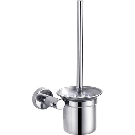 WC Brosse Toilette, Balayette WC Brosse de Toilette et Support, Kit de Brosse de Nettoyage de Salle de Bain, Brosse pour Toilette en INOX (Mural Monté),32cm (1/4)
