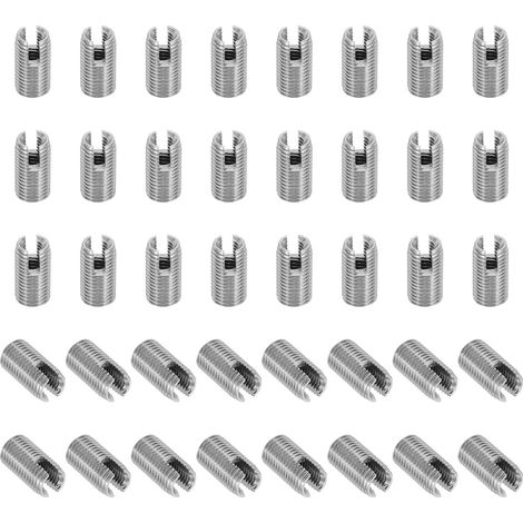Insert Fileté Auto-Taraudeurs, 40 Pcs M4 x M6.5 x 12mm Acier Inoxydable 303 Filetage Adaptateur Réducteur Vis à Fente Inserts de Réparation Écrous Manchon (1/5)