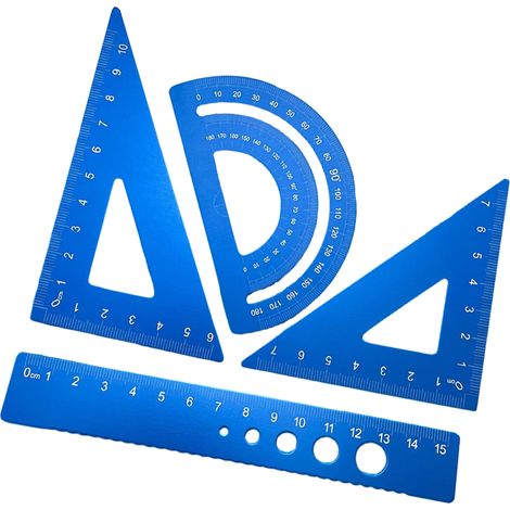 rapporteur en métal, règle en aluminium, équerre métallique, triangle, équerre de dessin, etc. (1/5)