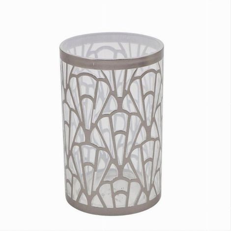 Cleafe - Bicchiere Porta Spazzolini Accessorio Bagno Argento Contemporaneo Arredo 59101 - (1/3)