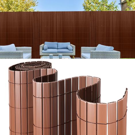 Randaco Canisse in PVC per giardino, balcone e terrazza, recinzione frangivento, frangivista 300x80 cm Marrone