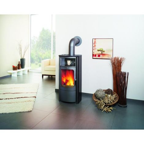 Kaminofen Opera-B, 7 kW Ofenkacheln meteor-schwarz