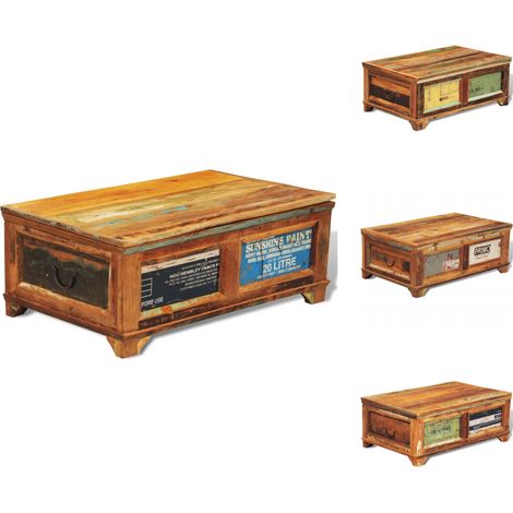 Couchtische - Living Couchtisch mit Stauraum Vintage Altholz (1/5)