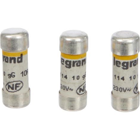 Pack of 3 8.5x23mm fuses with blown indicator for household fuse holders (1/4)