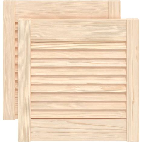 Schranktüren Lamellen-Design 2 Stk. 39,5x39,4cm Massivholz vidaXL
