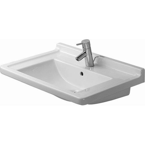 Duravit STARCK 3 lavabo con plataforma para grifo rebosadero 1 orificio para grifería 700x490mm blanco
