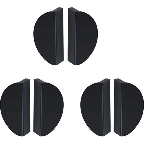 Set mit 6 runden und dreieckigen Schubladengriffen aus Edelstahl für Küchenschränke (64 mm / 2,52 Zoll, rund, schwarz) (1/5)